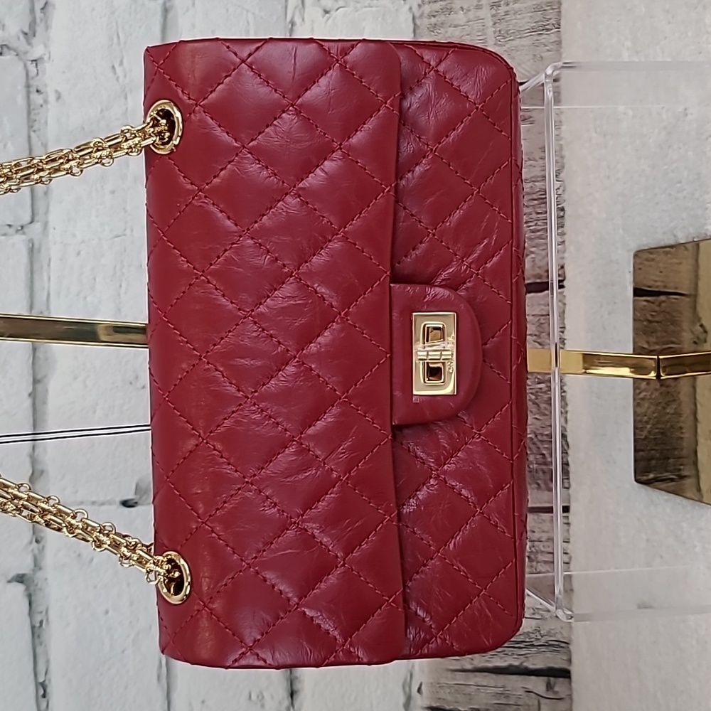 Chanel Classic Quilted Calfskin Medium 2.55 Reissue Red Double Flap Bag NWT/NIB - Picture 16 of 17